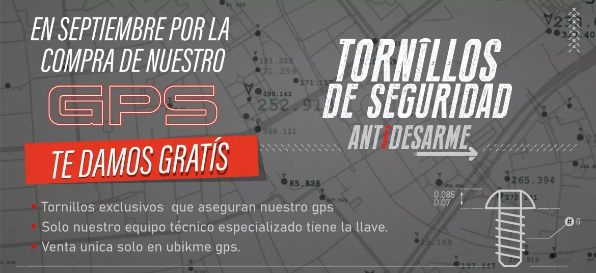Promoción de septiembre: Tornillos de seguridad y más con tu instalación de UbikmeGps.